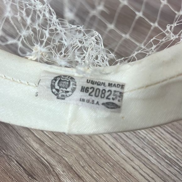 Vintage headband mesh lace cream Union made - Picture 5 of 8